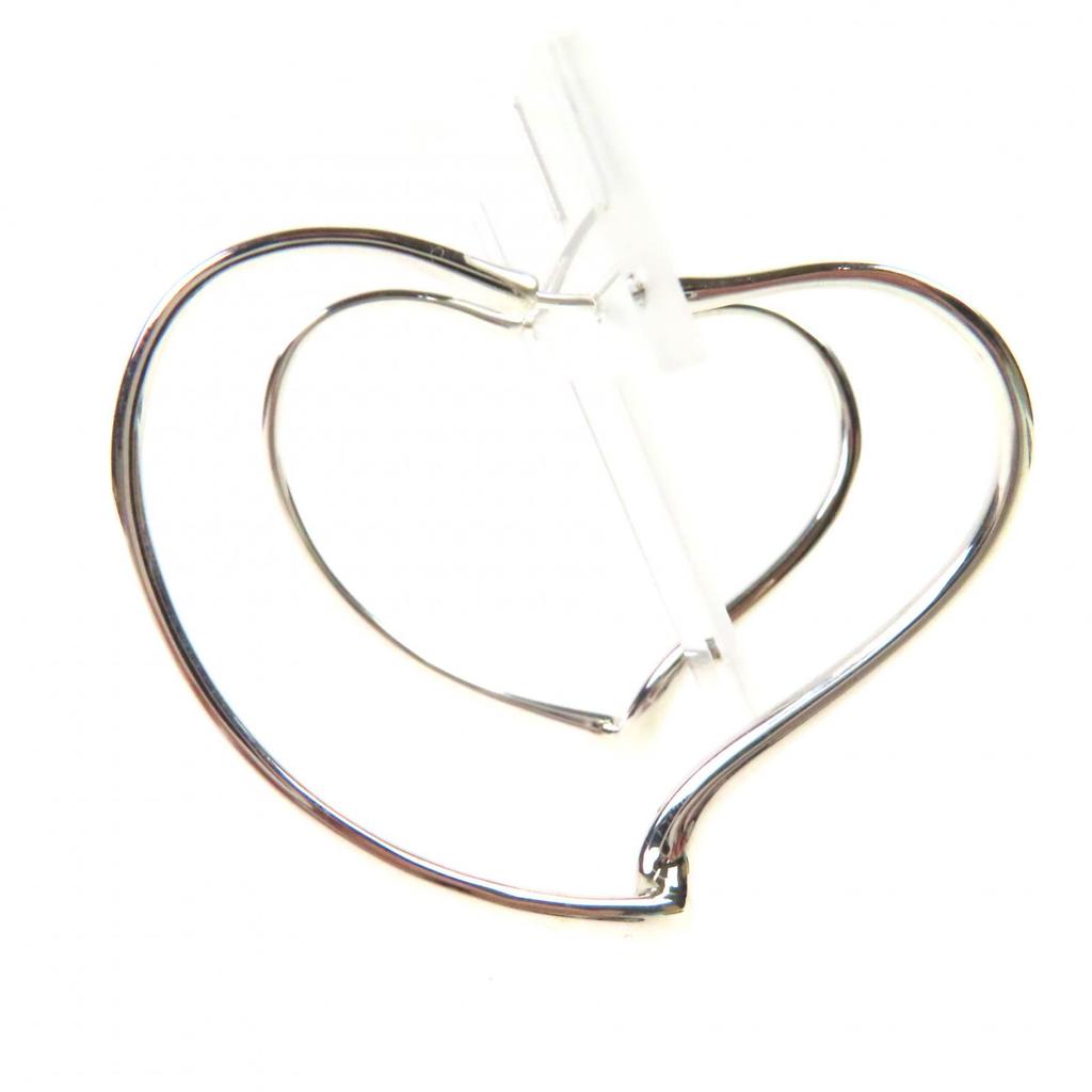 Excellent TIFFANY&Co. Pierce Open Heart Hoop Pierce, Medium Silver SV925 Women Used