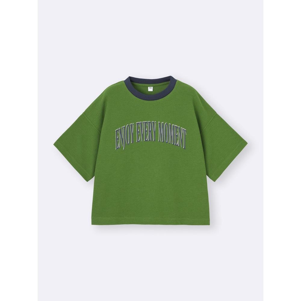 Gu By Uniqlo Kids  Unisex  Dry Waffle Boxy Tee  5 Minute Sleeve 