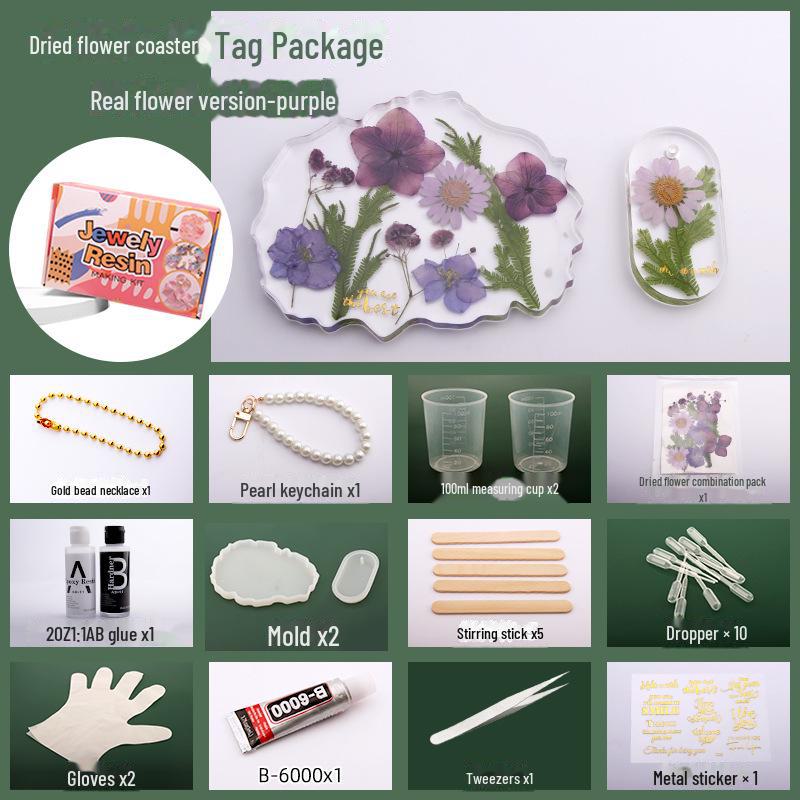 DIY Dried Flower Coaster Kit: Embossed Glue Gift Set for Teacher's Day