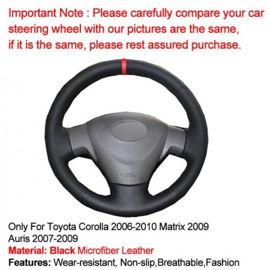 Hand Sew Car Steering Wheel Cover For Toyota Corolla 2006-2010 Auris 2007-2009