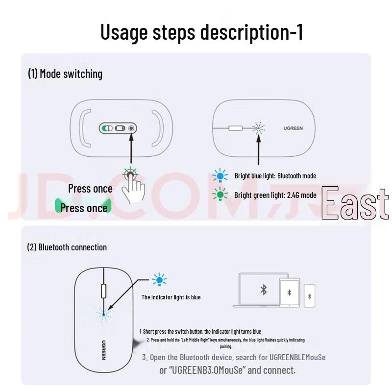 UGREEN Dual-Mode Silent Wireless Mouse