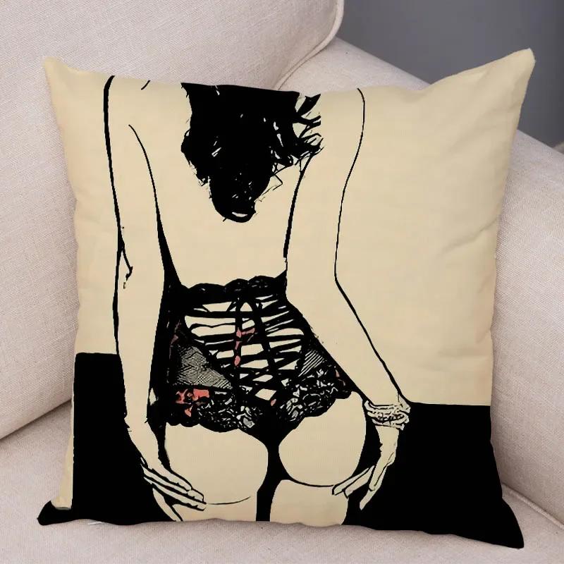 

Домашний декор гостиная мультфильм сексуальная леди наволочка украшение красивая девушка задница подушка чехол диван автомобиль 16x16Inch