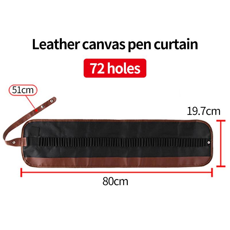 16/24/36/48/72/120 Holes Canvas Roll Pen Curtain Pencil Bag Case Holder Storage Pouch Stationery School Supplies