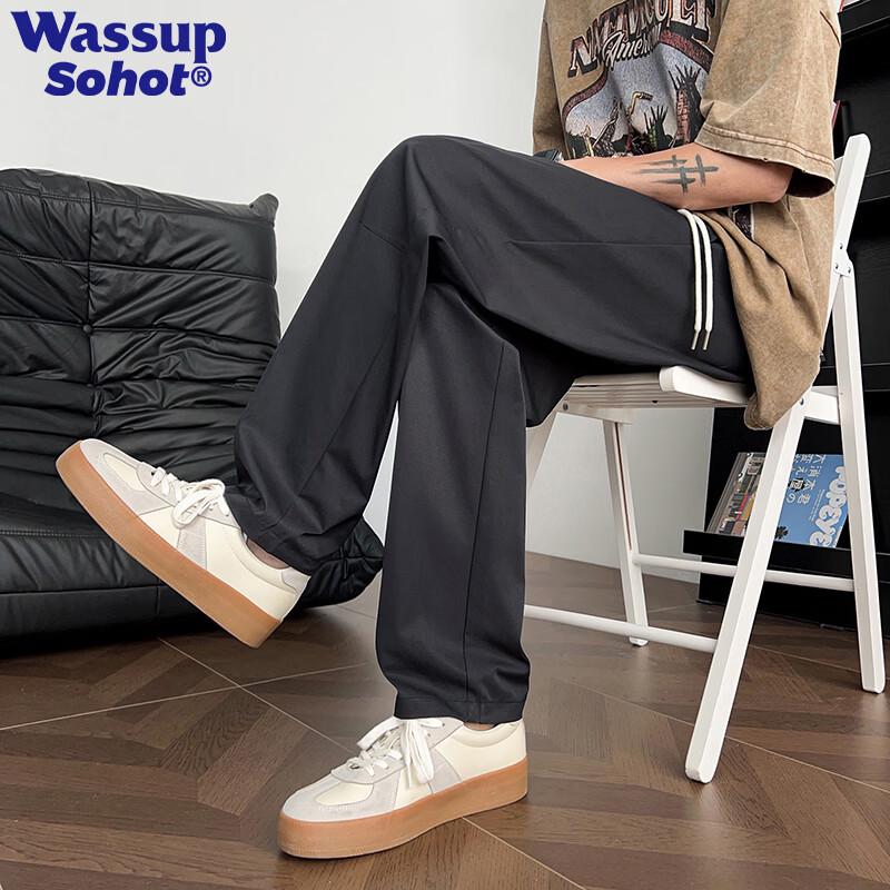 

Wassup Sohot Men s Ice Silk Straight-Leg Cargo Pants L