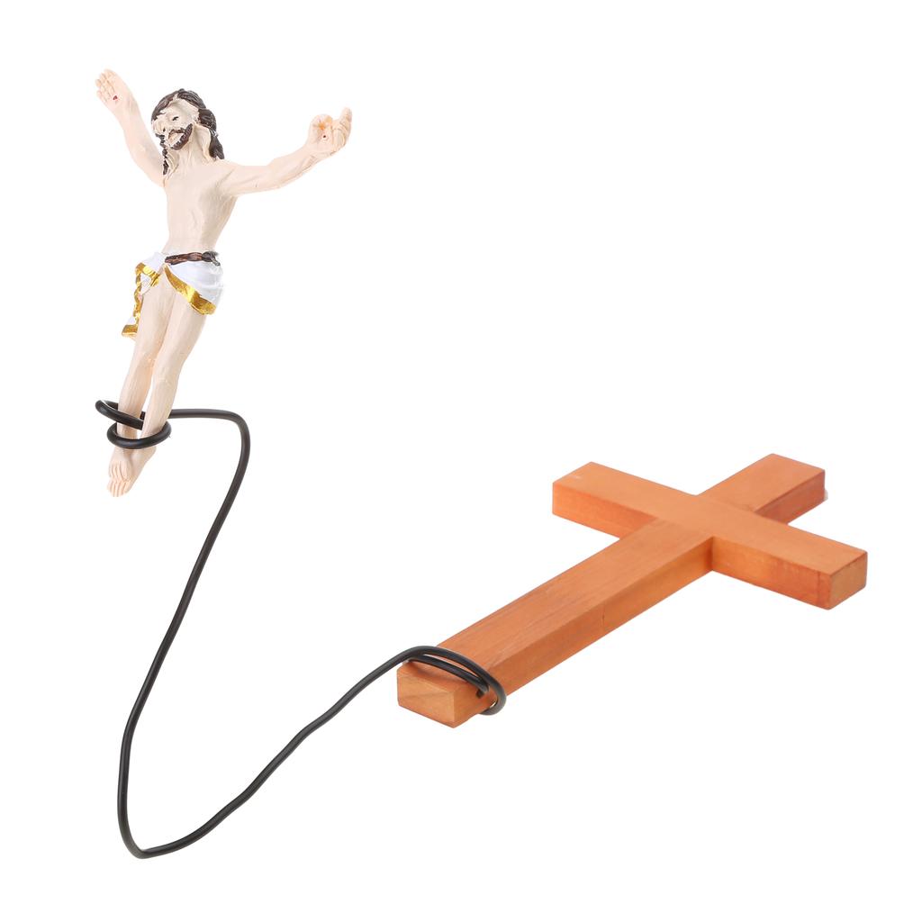 Decorazione Innovativa Croce Bungee Jumping Figura Gesù Cristo Croce in Legno Pezzi d'Arte Religiosa Artigianato in Resina per Decorazione Casa