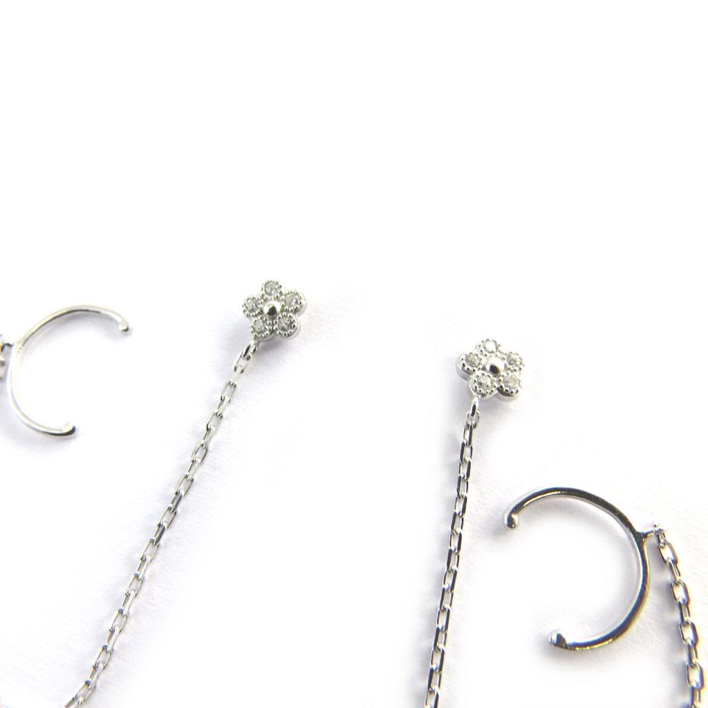 Les Trésors De Lily [M9930] - Ohrringe Ringe Ohren Silber 'Flora' weißsilber (rhodiniert) - 5 mm