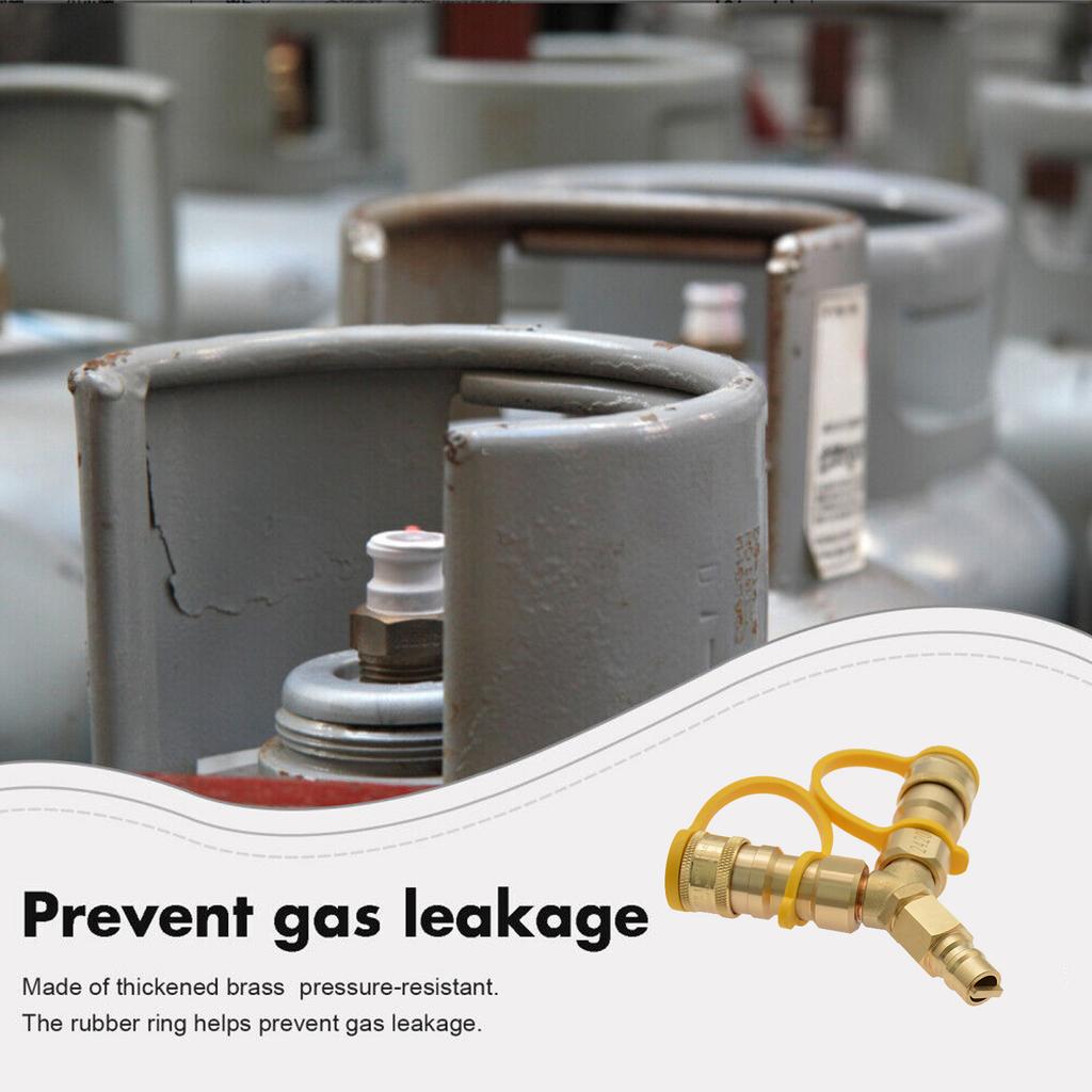 3/8inch Natural Gas Y Splitter Low Pressure Propane Gas Quick Connect/Disconnect Separator Adapter Easy To Install