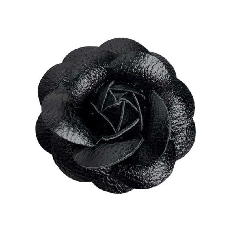 Брошь Цветок Камелии Цветочная Форма Значок Искусственная Кожа Свадебный Корсаж Украшение