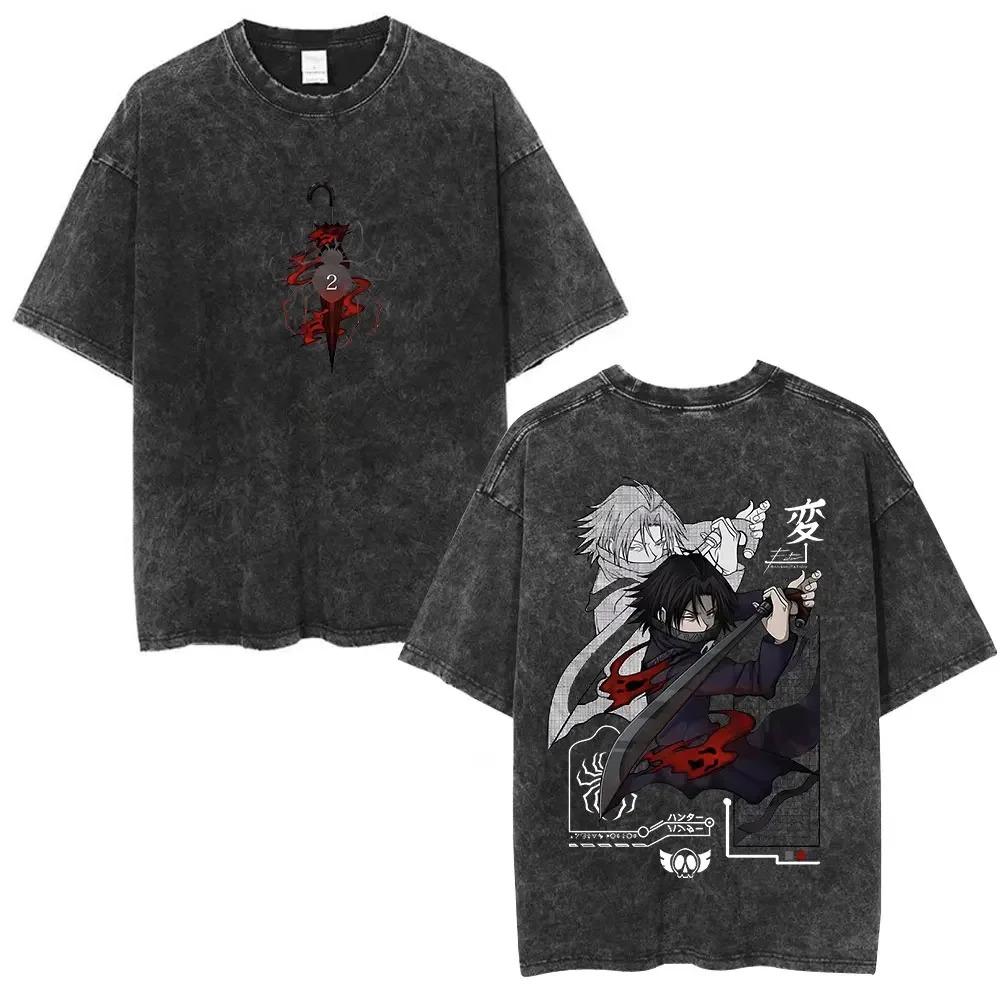 Hunter x Hunter Phantom Troupe "Spider Symbol & Dark Metal Style" Vintage Washed Oversized Streetwear T-Shirt