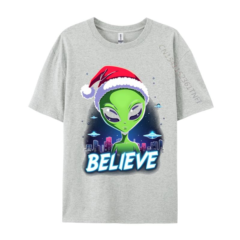 I Want To Believe Aliens Ufo Area 51 Roswell Alien Christmas 4 Print Men 2024 New Custom Tops Shirt Camisa Pure Cotton T Shirt