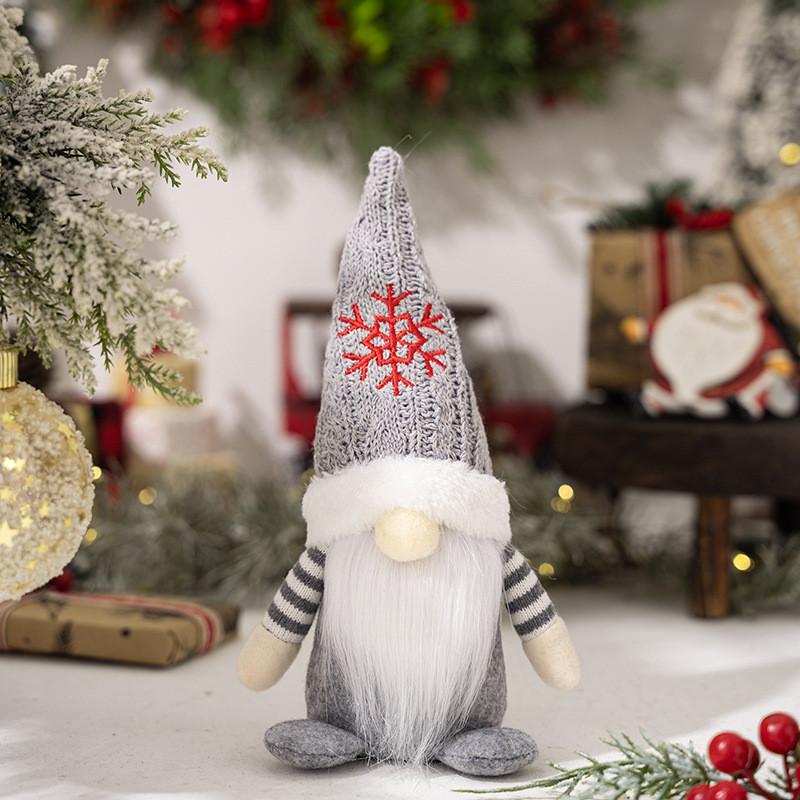 Adorable Christmas Gnome Figurine With Knitted Hat Perfect For Festive Decor