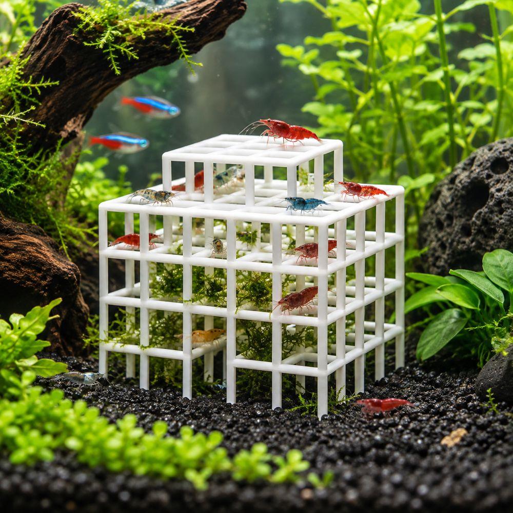 3D Printed Aquarium Cave Ornament Grid Multi-level Shrimp Hiding Place For Fish Tank Accessories