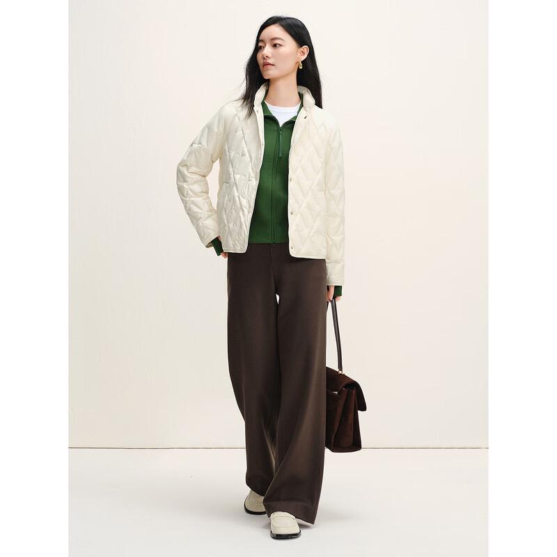 JUZUI Women's Minimalist Stand Collar Goose Down Jacket