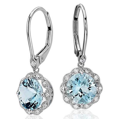 Oval Drop Clip on Earrings for Girls with Crystal August Birthstone Earring