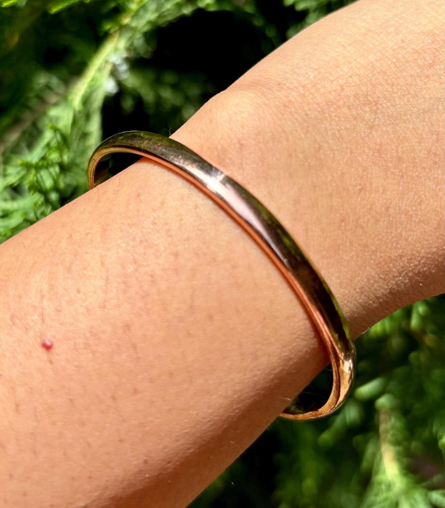 1 Pc Pure Copper Bangles, Women Bracelet Bangle, Healing Bangle, Slight Domed Bangle, Solid Copper 4.5 Mm Width
