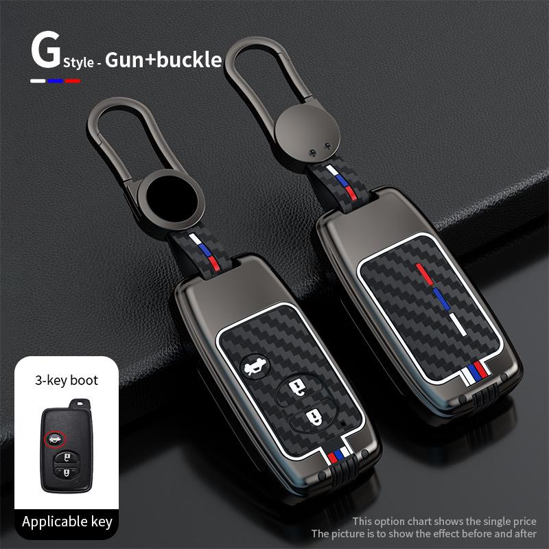 Metal Key Shell for Toyota Camry, Crown, Reiz, Prado, Land Cruiser (Old Models) with Snap Button