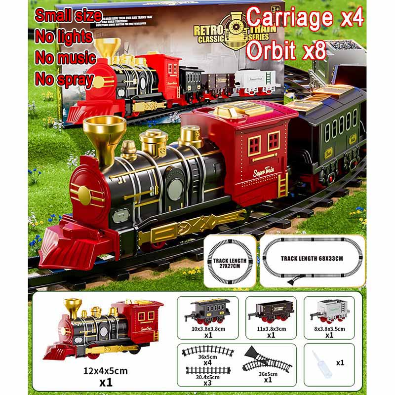 Рождественский Электрический Паровой Поезд Железная Дорога Игрушка Детская Ретро Паровая Локомотив Управление Распыление Высокоскоростная Железная Дорога Звук Свет Модель Поезда МальчикиИгрушка