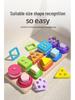 Montessori Wooden Geometric Shape Stacking Blocks for Early Education