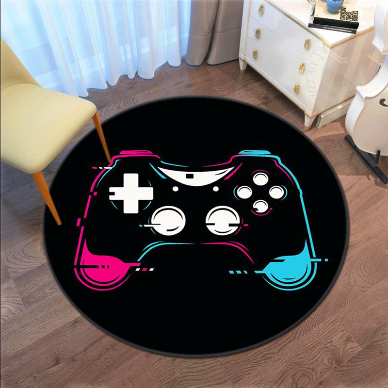 1Pc Game Theme Printed Circular Carpet, Home Door Mat, Outdoor Travel Protection Carpet A7