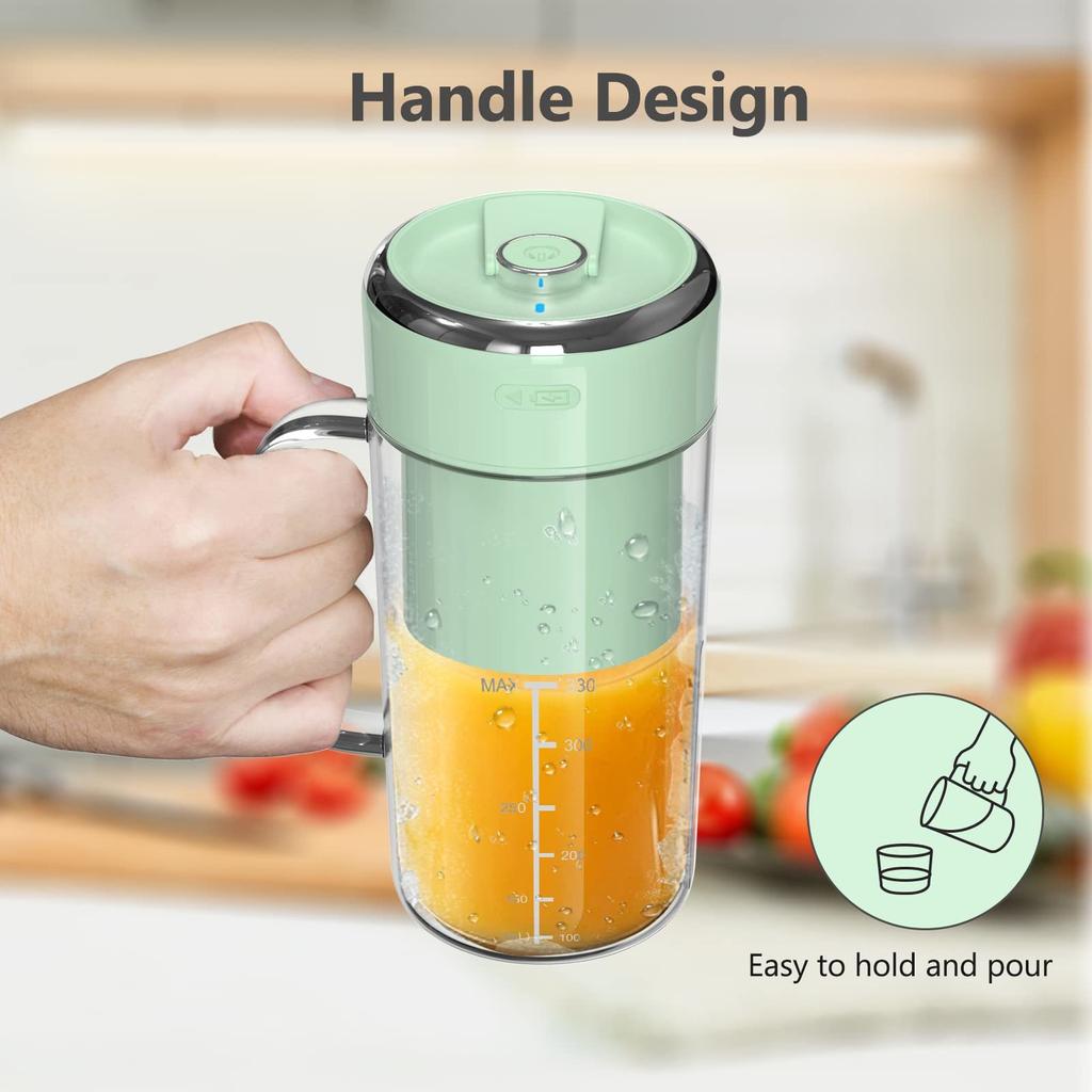 Usb Rechargeable Crushed Ice Cup Portable Blender With Handle For Smoothies 8 Blade Antioxidant Multifunction Fresh Fruit Juicer