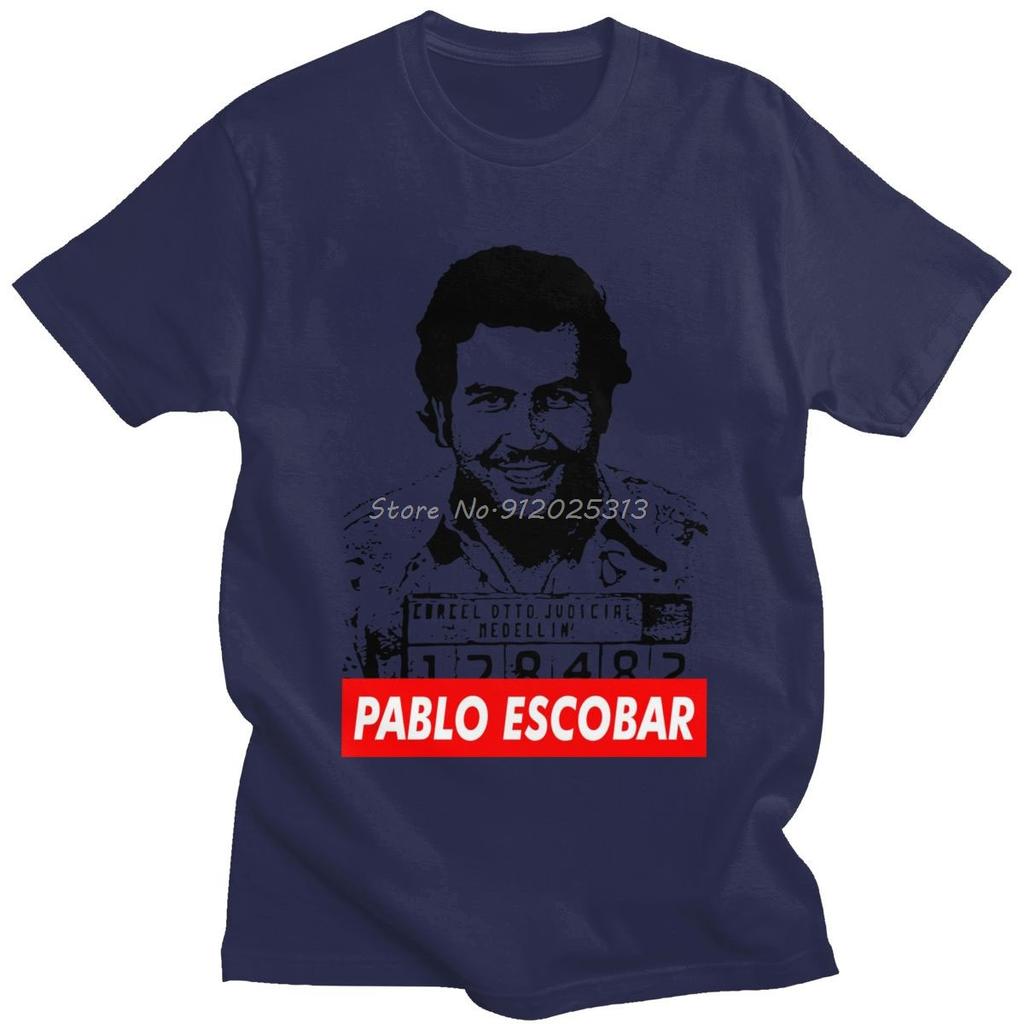 Cool Pablo Escobar T Shirt For Men Short Sleeves Printed TV Narcos Tshirt Crew Neck Casual T-shirt Cotton Tee Tops Clothes
