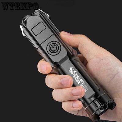 Multifunktions-Taschenlampe Super Helles ABS Starkes Licht Fokussierend LED-Taschenlampe Outdoor Tragbar Zuhause Eingebaute Batterie Wiederaufladbar
