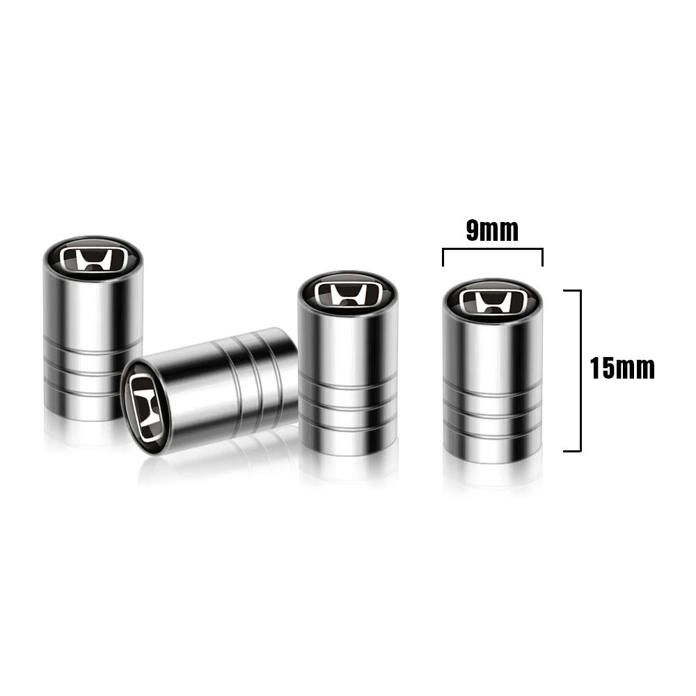 Car Metal Logo Wheel Stem Air Valve Caps Tire Dust Cover For Honda Jazz Fit Avancier Crv Accord Pilot City Prelude Mugen Power