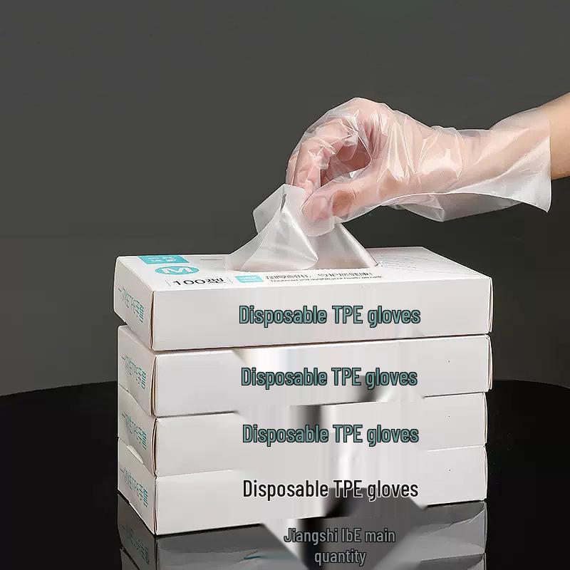 100 Stück Verdickte Lebensmittelqualität TPE Einweg-Küchen- & Catering-Handschuhe