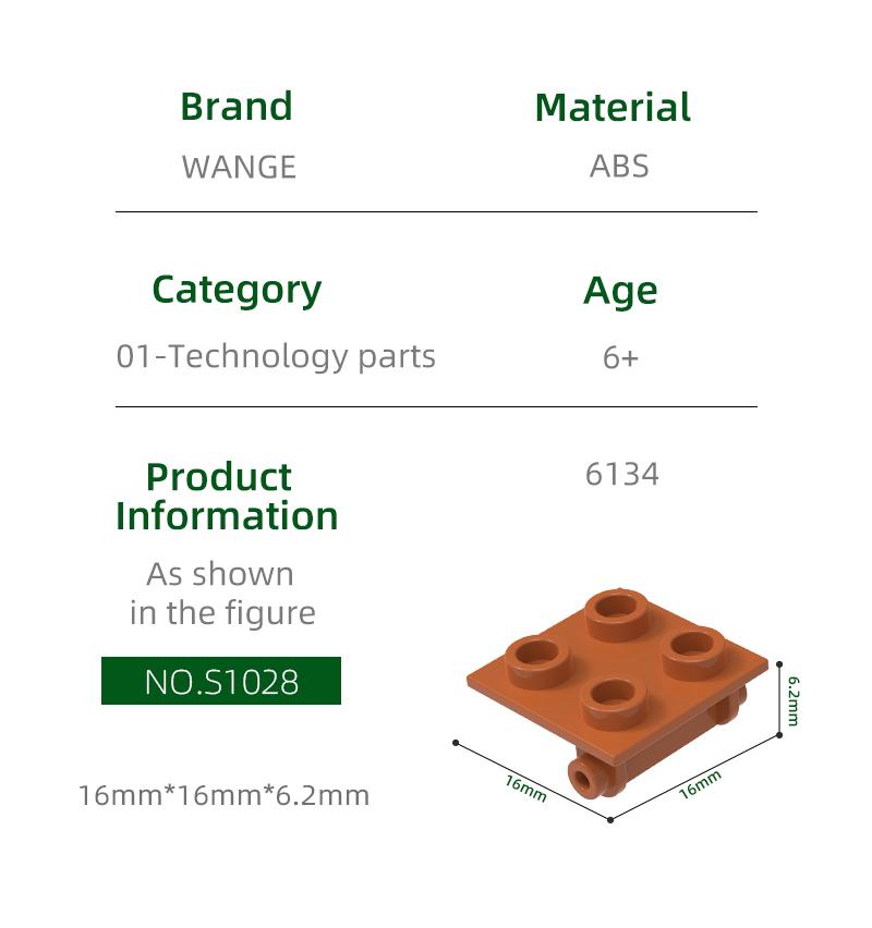 Non-Toxic 210Pcs/Lot 6134 Hinge 2 X 2 Top Block Moc Color Accessories Compatible With Brick Diy Children'S Toy Assembly Parts