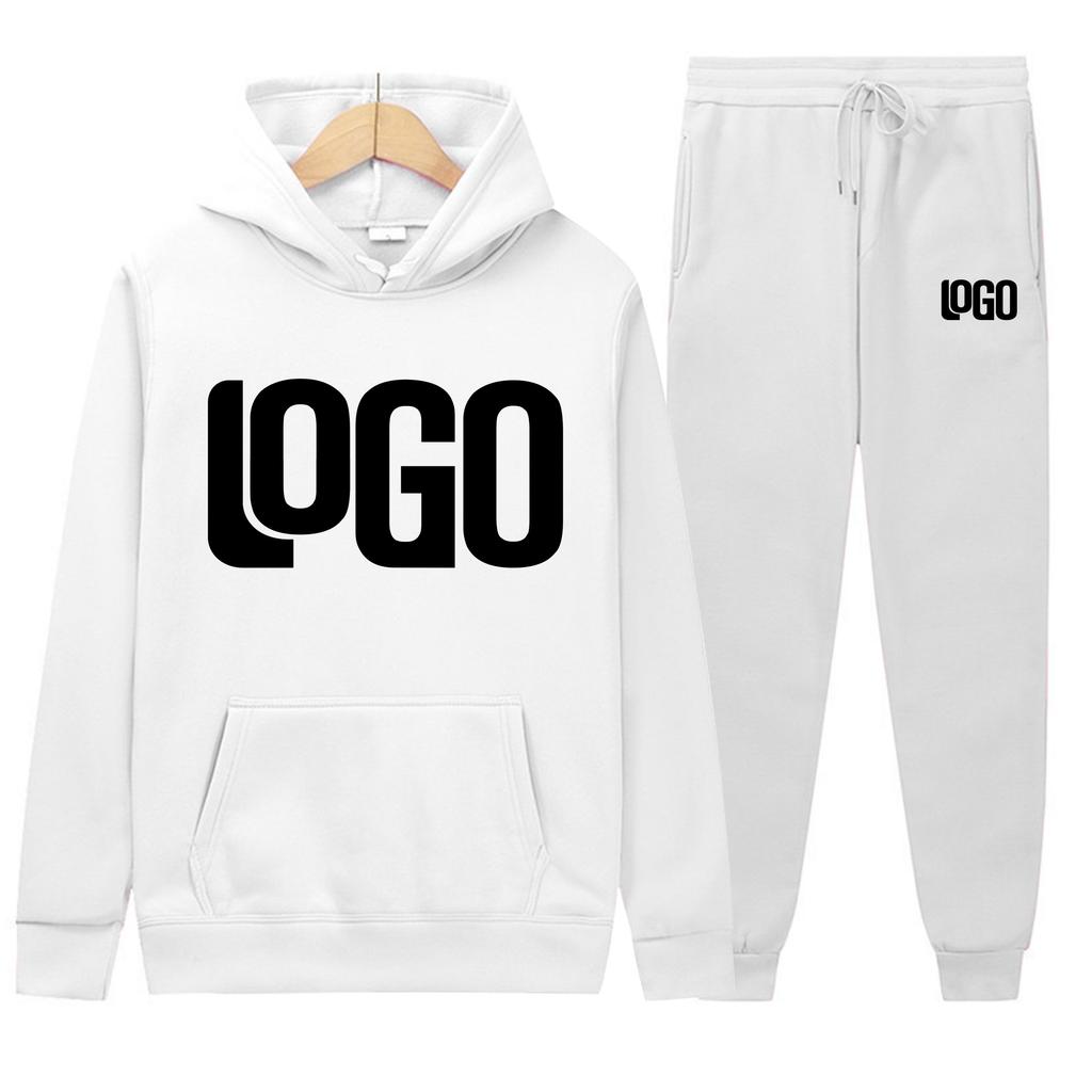 DIY10 Customization of your brand logo Men's and women's casual hoodie set street style personalized sport