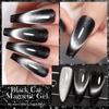7ML Black Crystal Cat Magnetic Gel Sparkling Glitter Gel Nail Polish Semi Permanent Uv Gel Nail Art No Need Base Color
