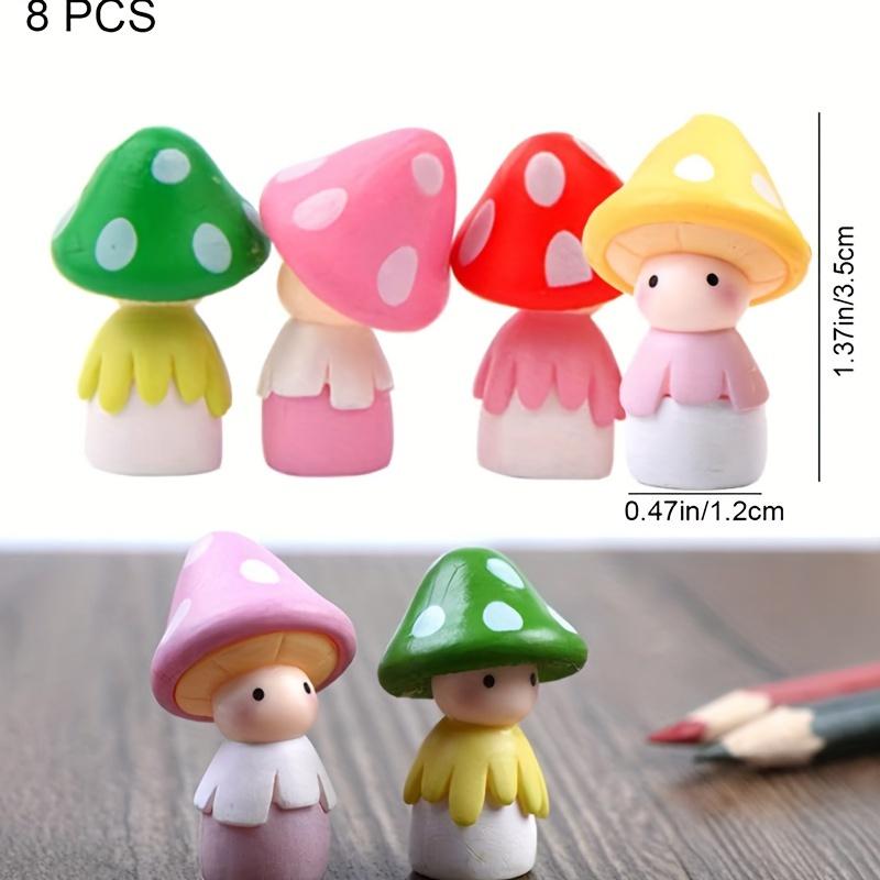 [4/8 Mushroom Fairy Dolls] 4/8 Resin Mushroom Fairy Dolls | Creative Cartoon Statues, Suitable for Fairy Garden Decoration, Cake