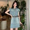 Women's 2026 Hong Kong Style Sleeveless Denim Dress - Slimming Waist Summer Fashion