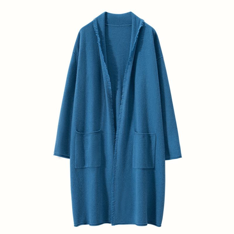 

Women s Mid-Length Over-The-Knee Cashmere Cardigan - 2023 Autumn/Winter Loose Retro Style Sweater Coat Medium