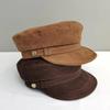 Bavlněný klobouk Plochý klobouk Ležérní střih Osmihranný klobouk Retro baret Podzim Zima