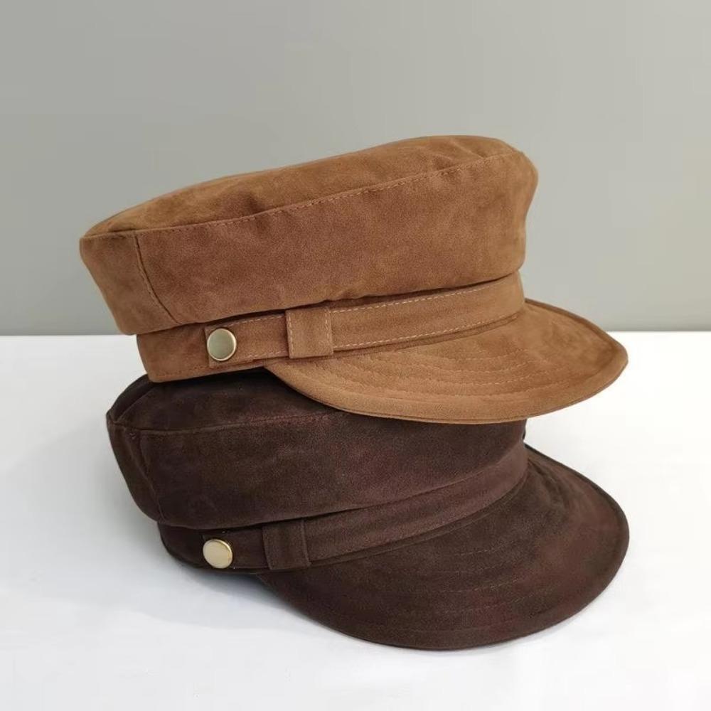 Bavlněný klobouk Plochý klobouk Ležérní střih Osmihranný klobouk Retro baret Podzim Zima