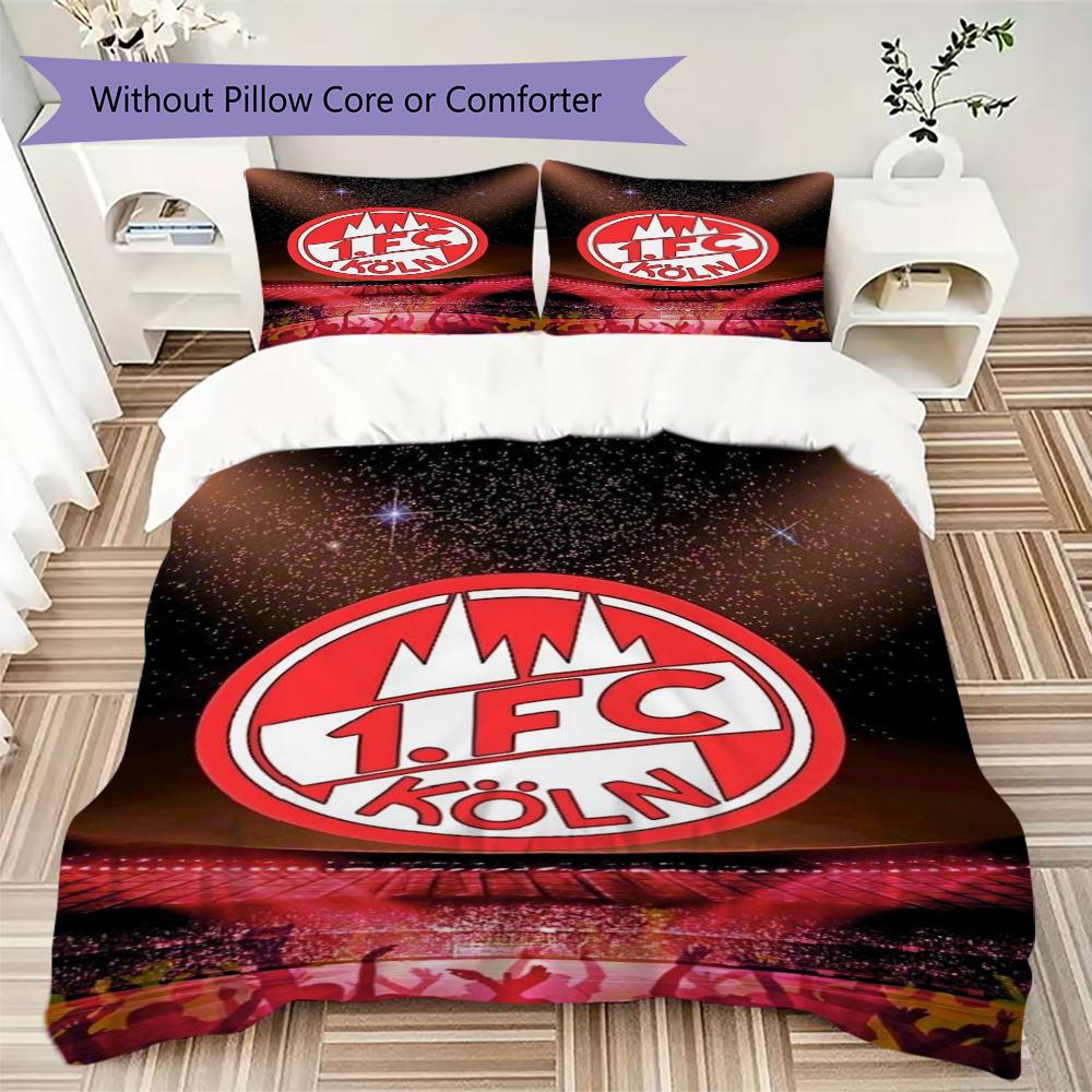 FC KÖLN  Pattern Bedding uilt Set uilt Cover Pillowcase Home Decoration Birthday Gift (1 * duvet cover + 2 * pillowcase  without core)51