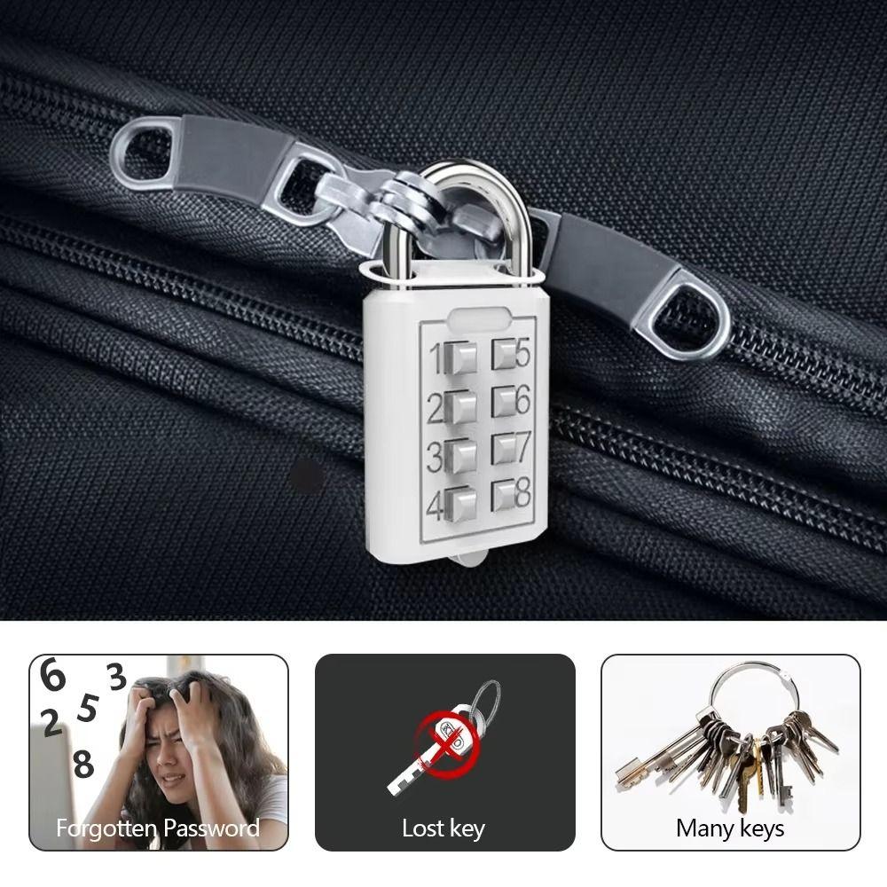Durable 8 Digit Button Combination Lock Anti-theft Metal Customs Password Lock Safely Rust Proof Password Pad Lock For Travel