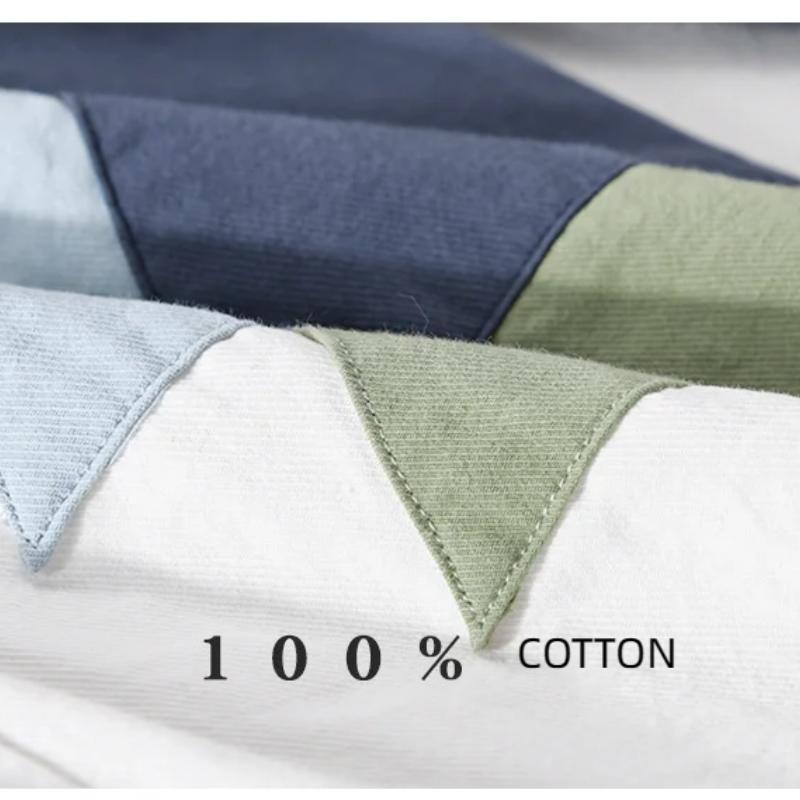 2024 New Fashion White Shirt Men Streetwear Youth Casual Long Sleeve Pure Cotton Shirt Stitching Design Men Tops Spring Loose Shirt