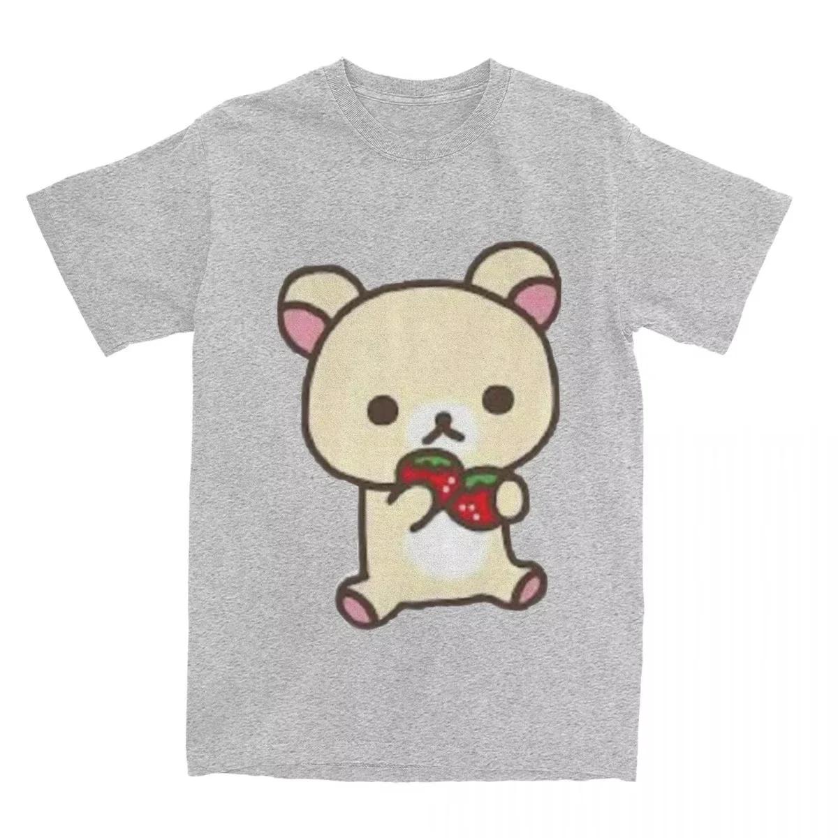 

Leisure Rilakkuma Strawberries T-Shirts Women Round CollarT Shirts Animal Bear Short Sleeve Tees Women Tops 4XL