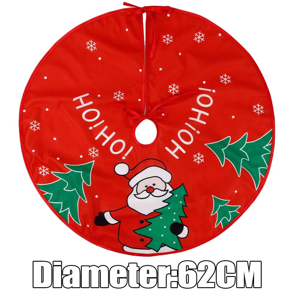 Short Plush Christmas Tree Skirt Xmas Trees Skirts Base Cover Snowflake Santa Claus Snowman Pattern Home Party Xmas Decoration
