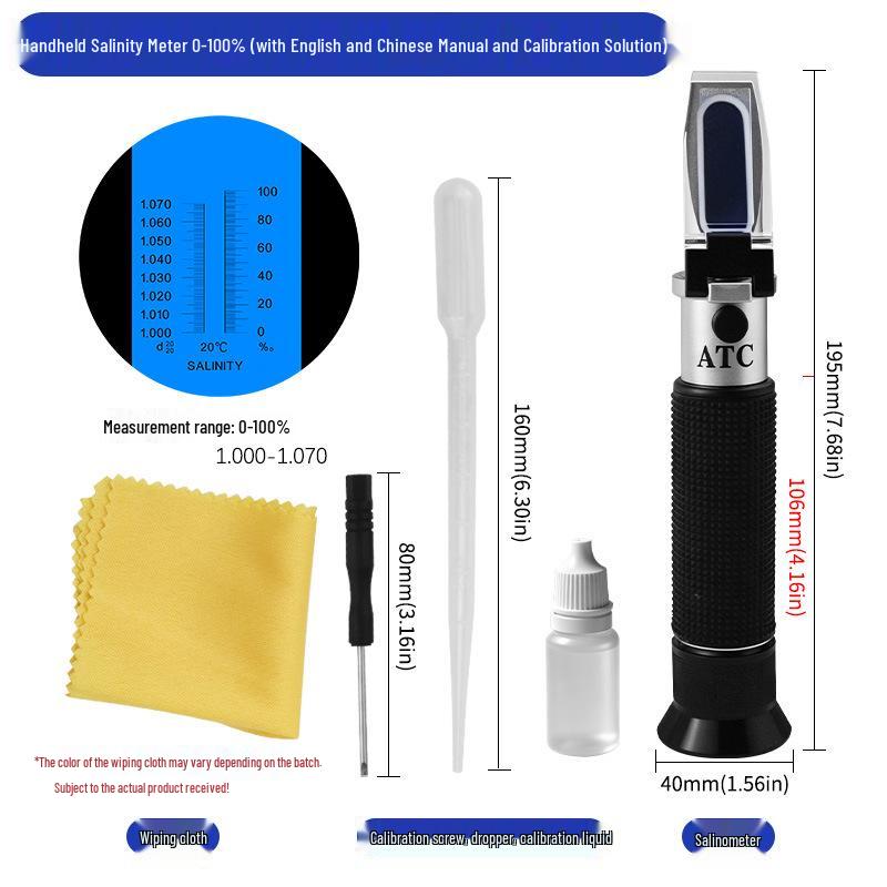 Handheld Salinity Refractometer for Seawater and Aquarium Testing