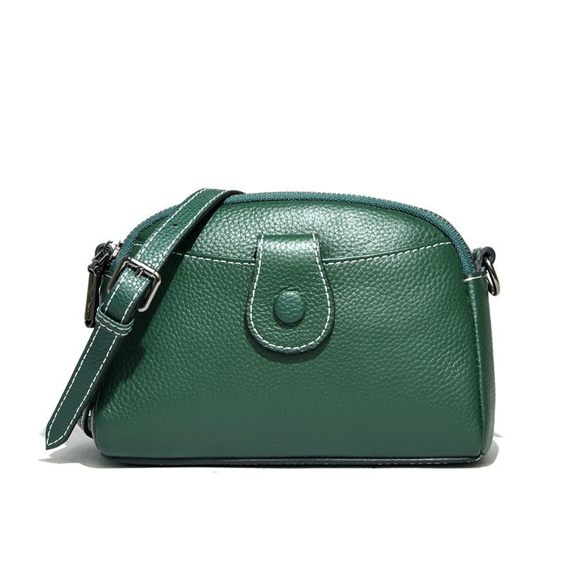 Leather women's bag first layer cowhide small square bag spring new trendy bag Internet celebrity fashion simple shoulder messenger bag