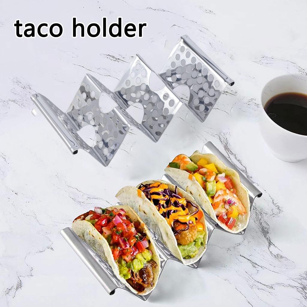 Set of 4 Stainless Steel Taco Racks Effective Taco Stands Holder for Professional Food Presentation At Home