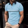 Patchwork Polo Shirt Daily Casual Lapel Men's Top Short Sleeve