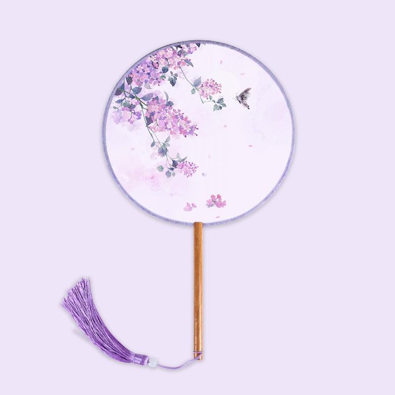 Translucent Ancient Style Round Dance Fan for Hanfu Costumes - Women's Classical Chinese Craft Fan
