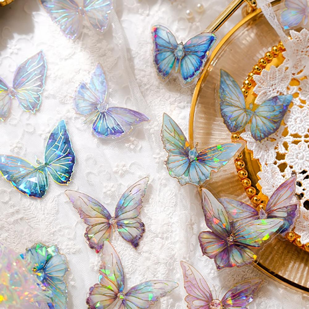 20Pcs Fashion Flashing 3D Pink Butterfly Creative Wall Sticker For DIY Stickers Modern Art Home Room Decoration DIY Wedding Gift