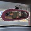 Upgraded Rearview Mirror Accessories Plush Car Rear View Mirror Cover for Women Bling Car Accessories Universal Fit