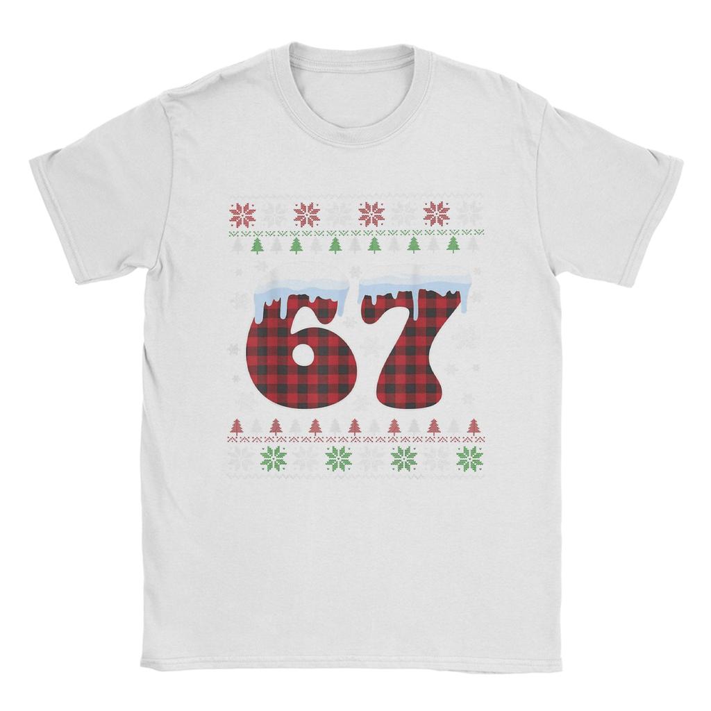 Funny 67 Six Seven Meme Brainrot Cringe Christmas T-Shirt Beach Cotton T Shirts For Man Harajuku Casual Tshirt Short-Sleeve Tees