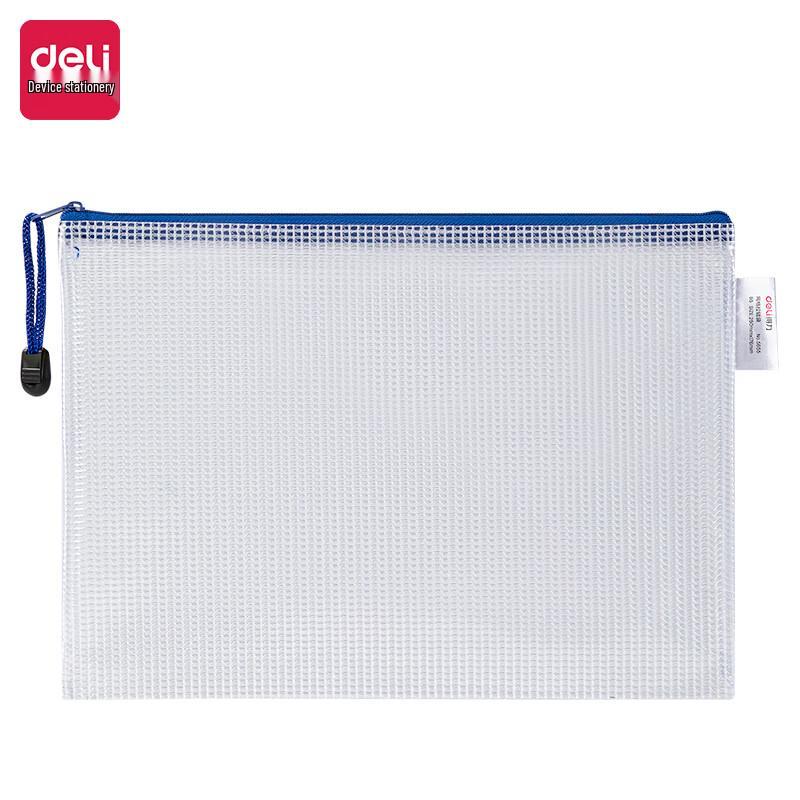 Deli 5656 A4 Mesh Zipper Document Bags
